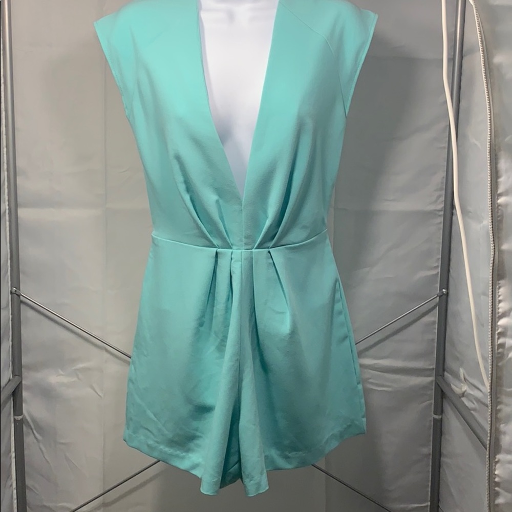 Aqua color Tailored Romper